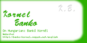 kornel banko business card