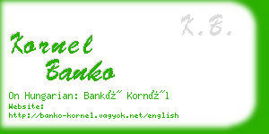 kornel banko business card